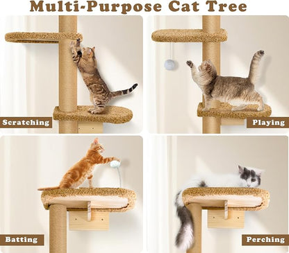 5-Tier Tall Cat Tree for Kittens, Floor to Ceiling Wall Mounted Cat Wall Shelves - Image 8