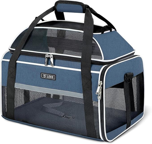 Lekereise Top-Expandable Pet Carrier 17x11x9.5 Inch Alaska Hawaiian Airline by Lekereise