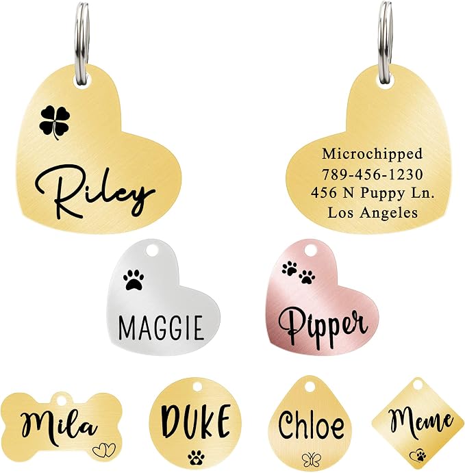 Ultra Joys Dog ID Tag, Custom Dog Tag Personalized Cat Tag, Pet ID Tag by UltraJoys