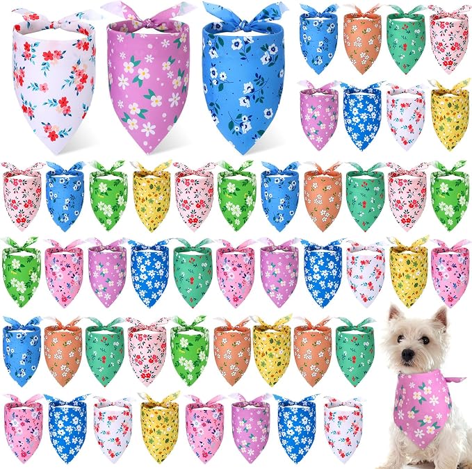 Weewooday 50 Pcs Spring Dog Bandanas Bulk by Weewooday