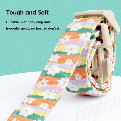 Faygarsle Colorful Floral Dog Collar, Cotton Fabric - Image 3