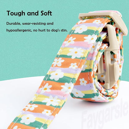 Faygarsle Colorful Floral Dog Collar, Cotton Fabric - Image 3