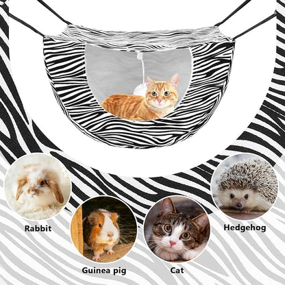 Unittype 2 Pieces Cat Cage Hammock Hanging Pet Bed Double Layer Soft Plush - Image 7