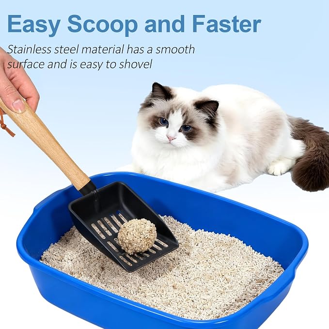 Cat Litter Scoop, Metal Litter Scoop, Heavy Duty Metal Cat Scooper - Image 2