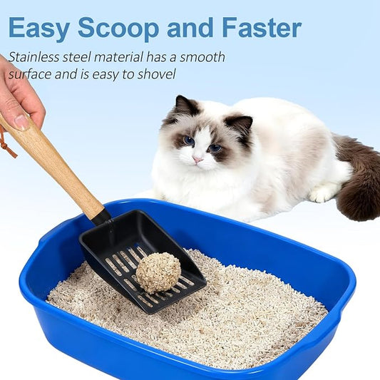 Cat Litter Scoop, Metal Litter Scoop, Heavy Duty Metal Cat Scooper - Image 2