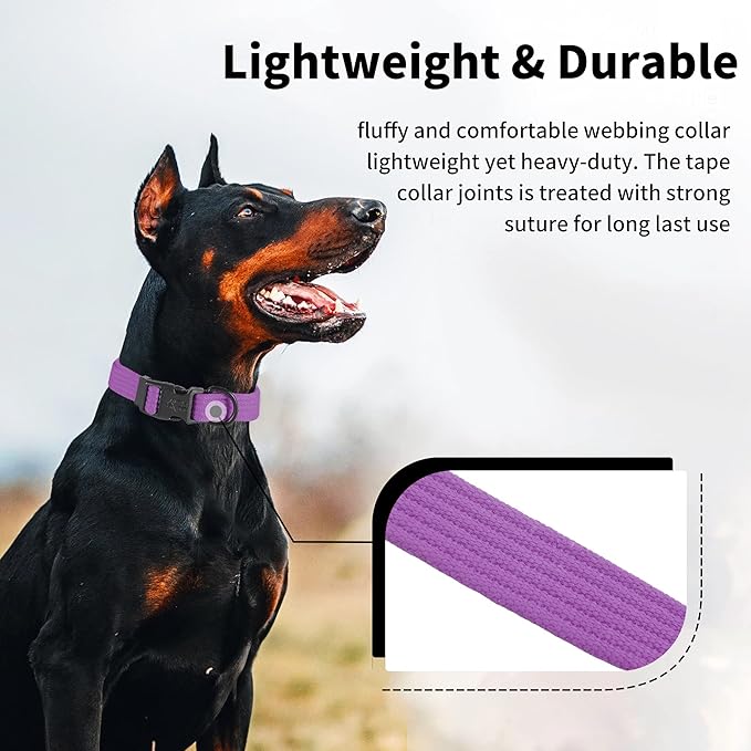 lynxking Dog Collar Soft Padded Breathable Cotton Solid Color Strong Adjustable - Image 5