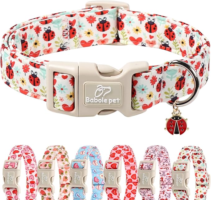 Ladybug Dog Collar for Small Dogs by Babolepet