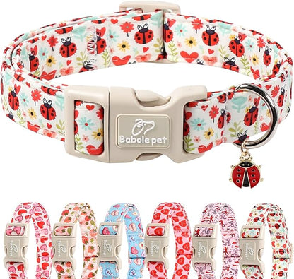 Ladybug Dog Collar for Small Dogs by Babolepet