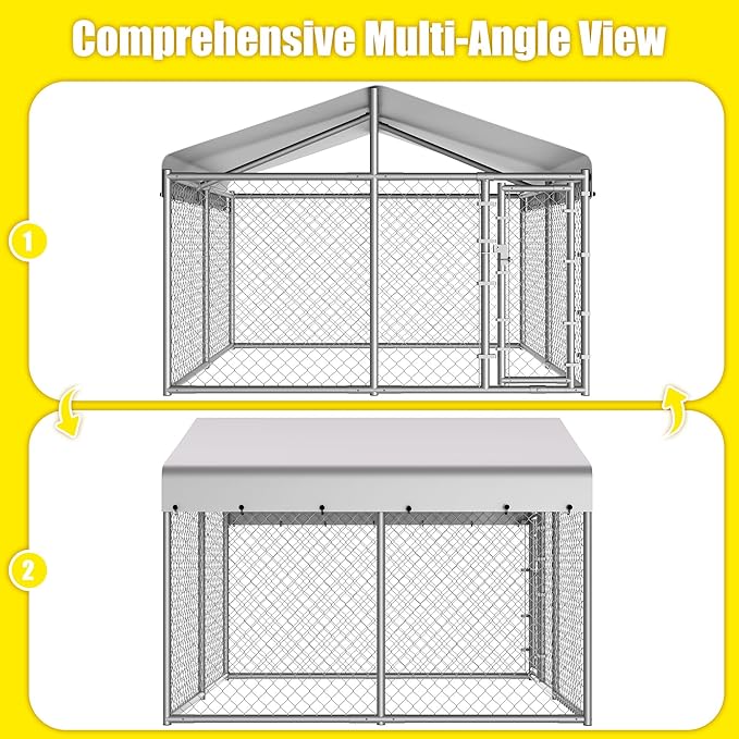 10 x 10 x 6 ft Outside Dog Kennel Outdoor Large - Image 8