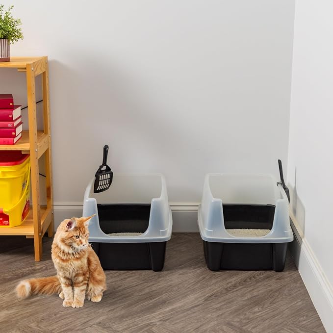 IRIS USA 2 Pack Large Open Top Cat Litter Box - Image 9