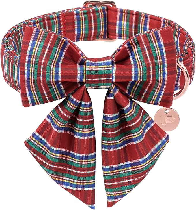 Christmas Plaid Dog Collar by UPURARAPUP