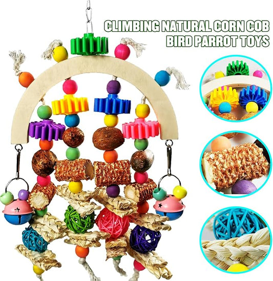 Bird Toys - Natural Corncob Wooden Mango Solid Chew Toys - Image 2