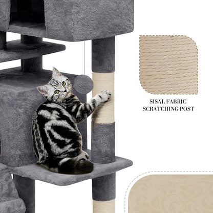 Athena Collection Cat Tree, 62 Inch Cat Tree Tower - Image 6