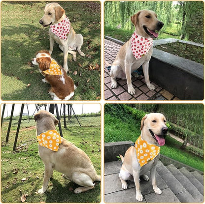 Summer Spring Dog Bandanas 2PCS, Premium Durable Fabric Dog Scarf Bid - Image 7