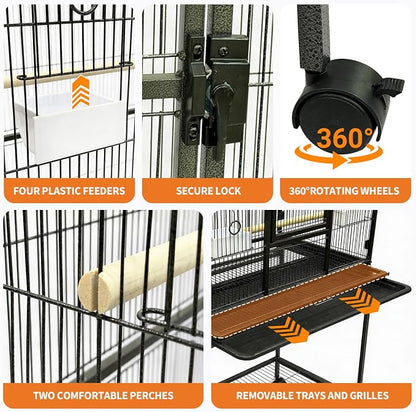 GarveeHome 62.6" H Large Bird Cage, Bird Cage - Image 4