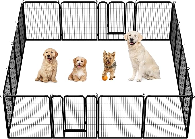 Yaheetech Dog Playpen Outdoor, 40 inch 12 Panels Dog Pen Indoor Heavy Duty by Yaheetech