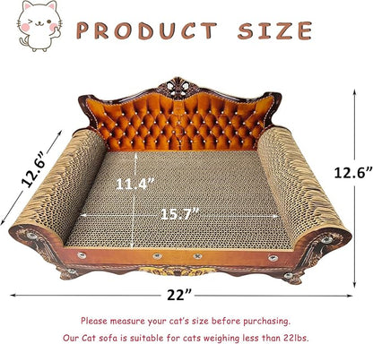 Luxury Cardboard Cat Scratcher Sofa Bed, Couch Shaped Cat Scratching Board - Image 2