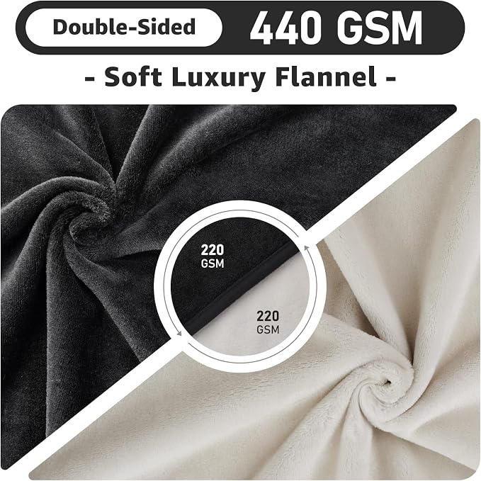 LOOBANI Waterproof Blanket for Bed: Reversible Soft Flannel Twin Bed Blanket - Image 5