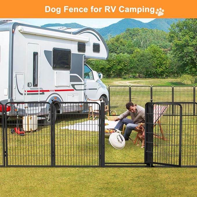 Dog Fence Outdoor Pens Outside, Portable Dog Play Pen 40" H 20 Panels Pet - Image 5