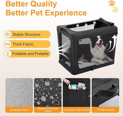 Dog Travel Crate 24 Inch, Portable Soft-Sided Travel Carriers - Image 5