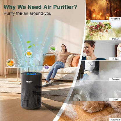 Air Purifiers for Bedroom Home up to 1250 ft², Vniup H14 True HEPA Room Air - Image 4