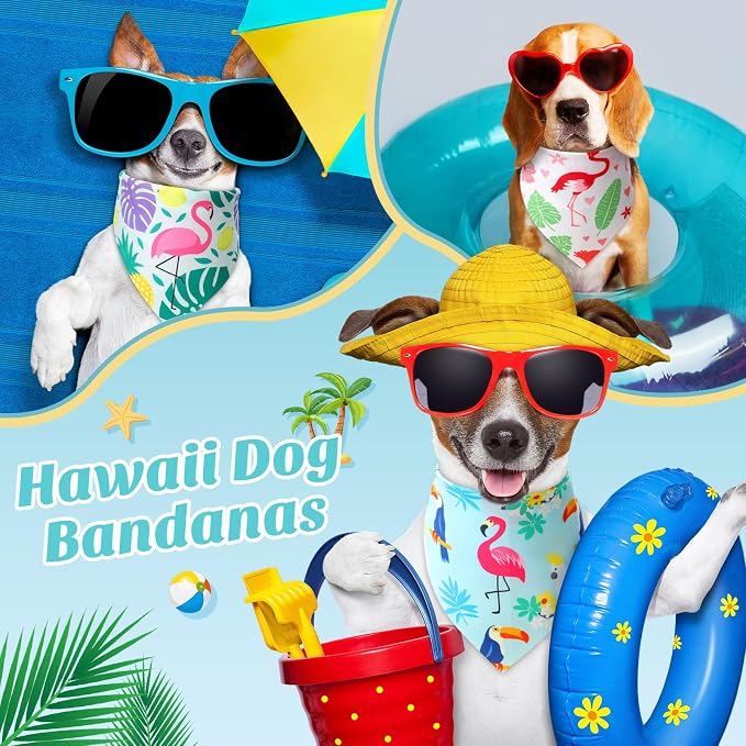 Weewooday 50 Pcs Hawaiian Dog Bandanas Bulk - Image 4