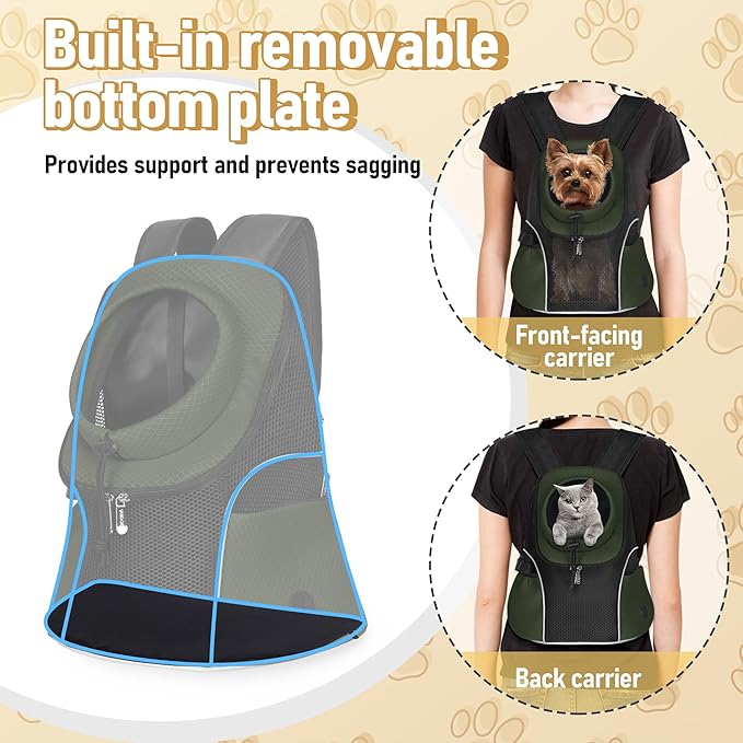 WOYYHO Pet Dog Carrier Backpack Small Dog Front Backpack Ventilated Mesh Dog - Image 5
