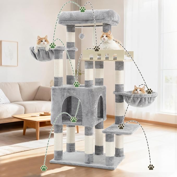 Cat Tree for Indoor Cats Large Adult, Heavy Duty Cat Tree for Large Cats 20 lbs+ - Image 6