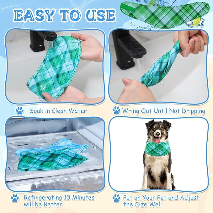 Talltalk 5 Pieces Dog Cooling Bandanas Neck Wraps Ice Scarf Pet Dog Cooling - Image 4