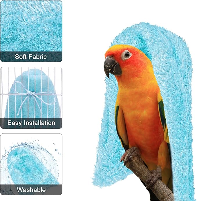 2Pcs Comfort Corner Fleece Bird Blanket Parrot Cage Snuggle Hut Warm Bird Nest - Image 4