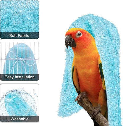 2Pcs Comfort Corner Fleece Bird Blanket Parrot Cage Snuggle Hut Warm Bird Nest - Image 4