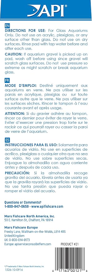 API ALGAE SCRAPER For Glass Aquariums 1-Count Container - Image 2