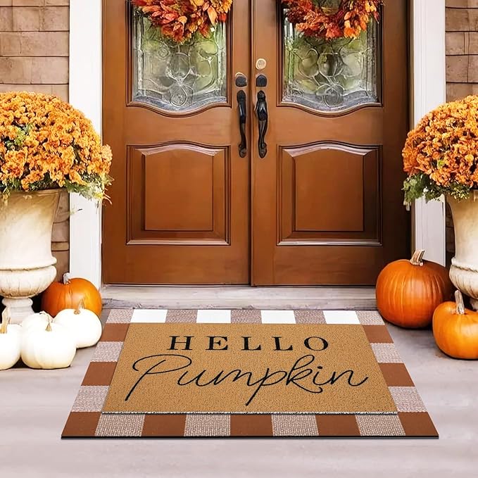 Tinideya 2 Pcs Door Mat Welcome Non Slip Coir Mats Floor Layering Doormats - Image 3