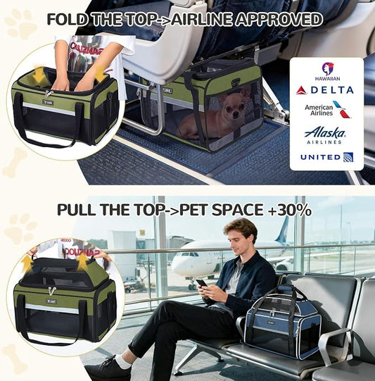 Lekereise Top-Expandable Pet Carrier 17x11x9.5 Inch Alaska Hawaiian Airline - Image 2