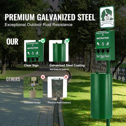 VEVOR Pet Waste Bin, 11.5 Gallon Dog Poop Station - Image 6