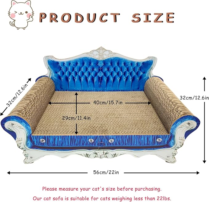 Luxury Cardboard Cat Scratcher Sofa Bed, Couch Shaped Cat Scratching Board - Image 2
