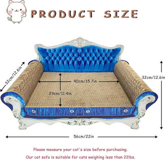 Luxury Cardboard Cat Scratcher Sofa Bed, Couch Shaped Cat Scratching Board - Image 2