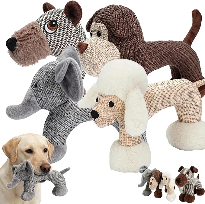 Linen Safari Companions, Squeaky Dog Chew Animals, by Unknown