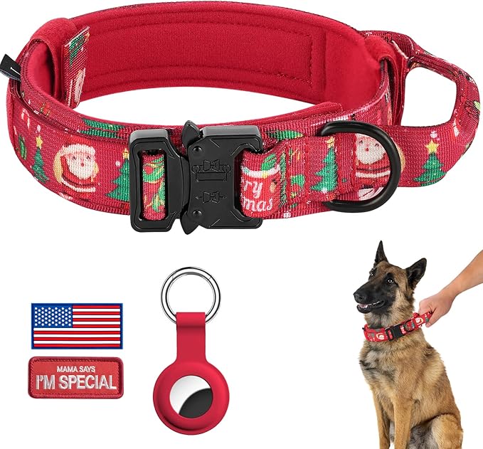 DAGANXI Christmas Tactical Dog Collar, Adjustable Military Training Nylon Dog by DAGANXI