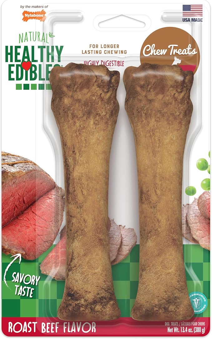 Nylabone Healthy Edibles Natural Dog Chews, Long Lasting Bones by Nylabone