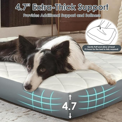 35.5" x 23.5" x 4.7" Large Orthopedic Dog Beds, Waterproof Faux Leather Memory - Image 4