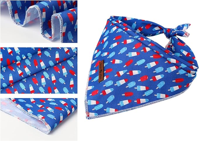 lionet paws Patriotic 4th of July Dog Bandana Summer Popsicle - Image 3