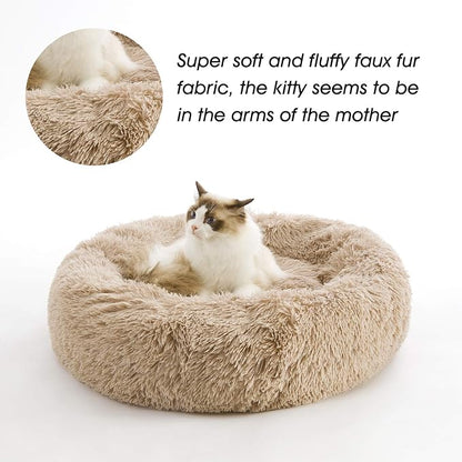 Calming Dog Bed & Cat Bed, Anti-Anxiety Donut Dog Cuddler Bed, Warming Cozy - Image 3