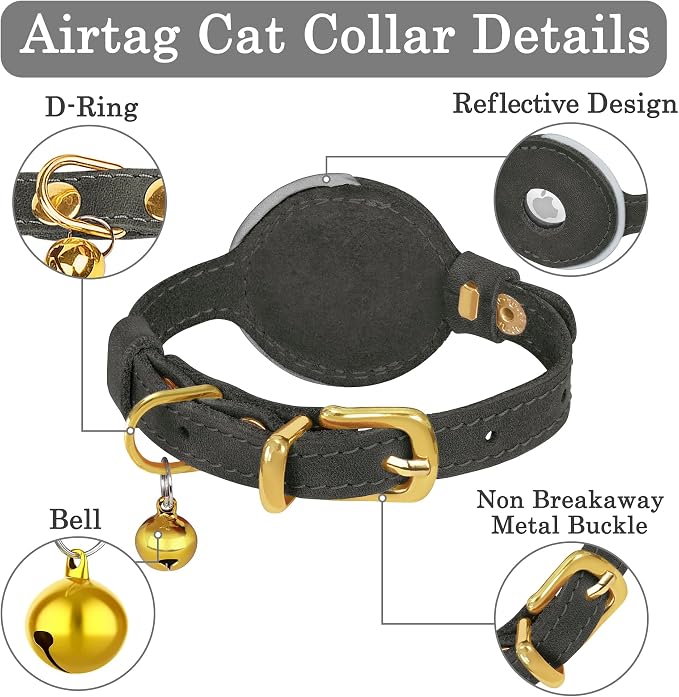 OOPSDOGGY Reflective Leather AirTag Cat Collar - Image 6