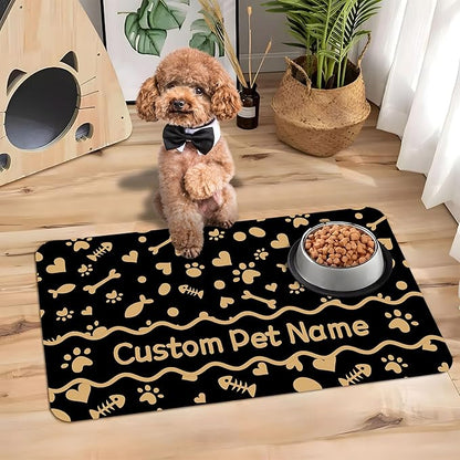 Personalized Dog Cat Mat with Name Photo Custom Placemat Feeding Mats - Image 5