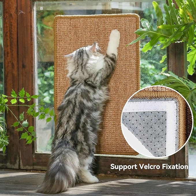 FUKUMARU Cat Scratcher Mat, 23.6 X 15.7 Inch Natural Sisal Cat Scratch Mats - Image 5