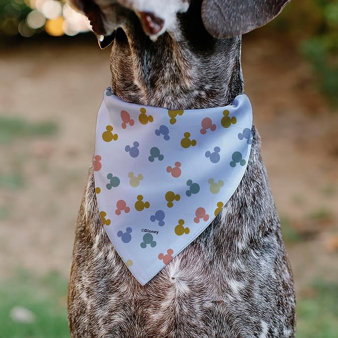 Disney Pet Bandana Mickey Mouse Ears Icon Scattered White Slip On Collar - Image 5