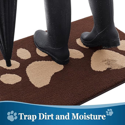 Buganda Dog Door Mat for Muddy Paws, Absorbent Dirt Trapper Washable Indoor - Image 3