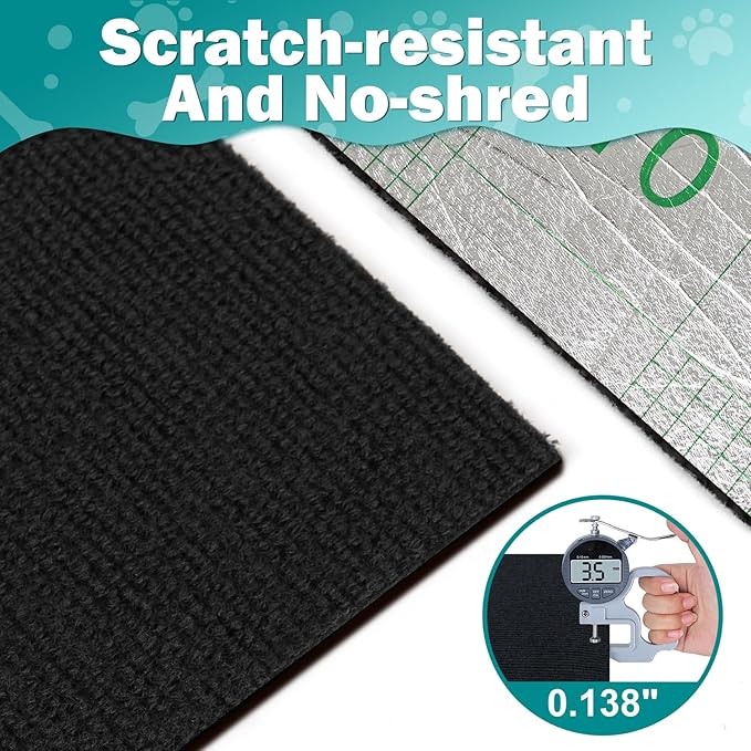 Bed Cat Scratcher Pad, 47.2"x15.8"Cat Scratching Mat, Self-Adhesive Trimmable - Image 5