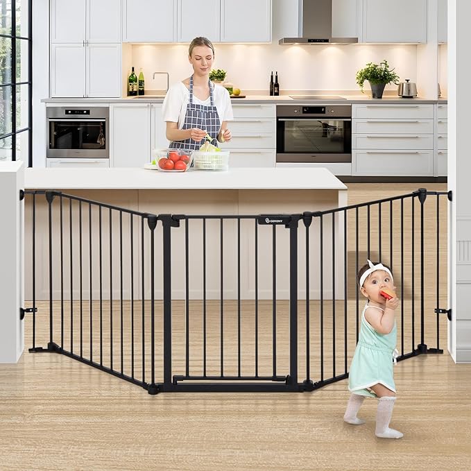 COMOMY 80" Extra Wide Baby Gate, Dog Gate by COMOMY